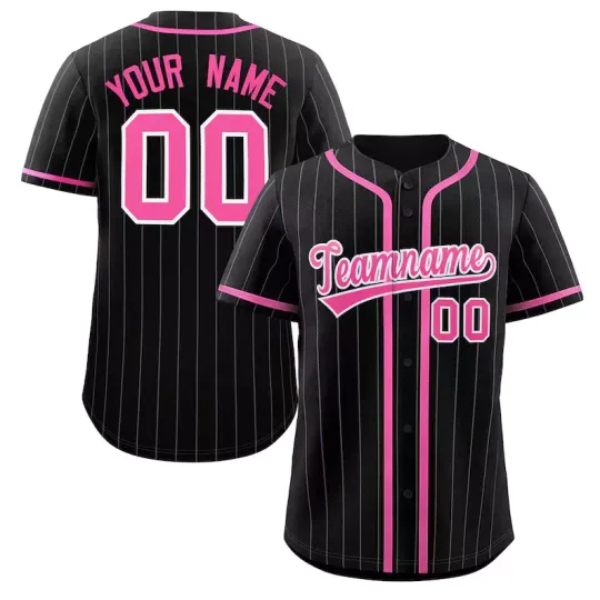 Discover Personalized Team Name Number Logo Pinstripe Baseball Jersey