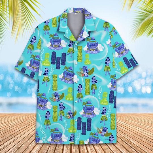Discover Tropical Tiki Hawaiian Shirt Men Women Youth, Hula Dancers And Tiki Statues