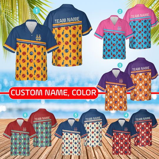 Discover Personalized Name Bowling Hawaiian Shirt, Custom Bowling Team