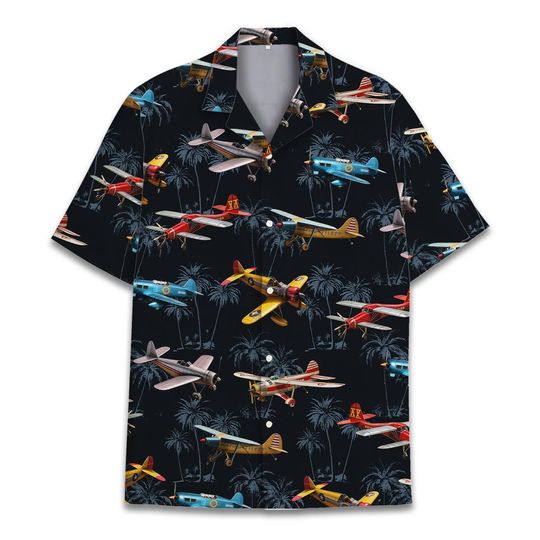 Discover Vintage Airplane Hawaiian Shirt Men Women Youth, Retro Aviation Hawaiian Shirt