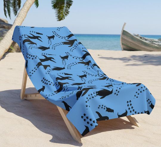 Discover Penguin Beach Towel, Soft Microfiber Towel with Beachy Vibes