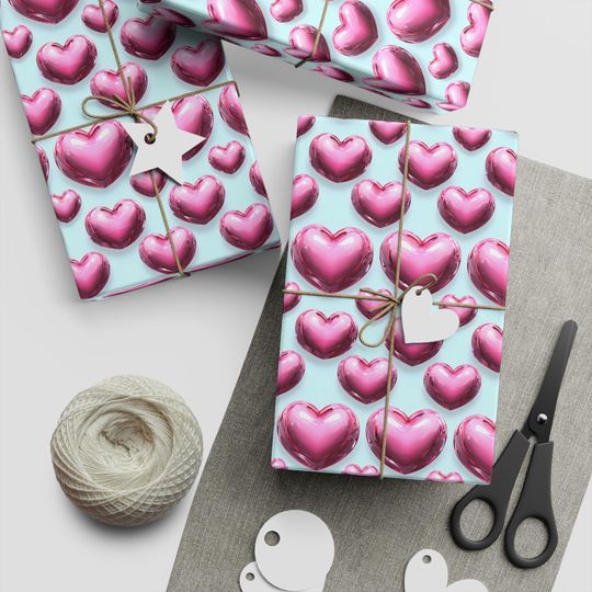 Discover Gift Wrapping Paper, Heart Print, Valentine's Day