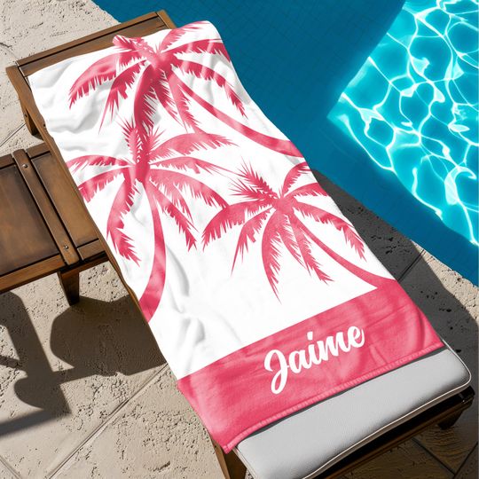 Discover Palm Tree Custom Beach Towel, Palm Tree Pattern Beach Towel