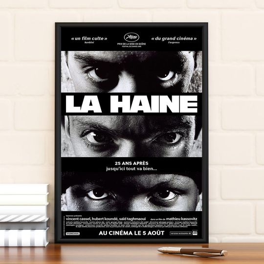 Discover La Haine Poster Hate Vincent Cassel Movie Poster, Limited Edition Collectibl Room Decor