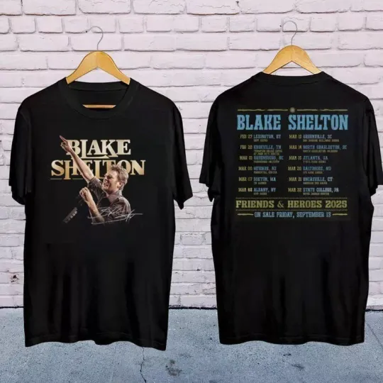 Discover 2025 '''Blake Shelton''' Friends and Heroes Tour Shirt