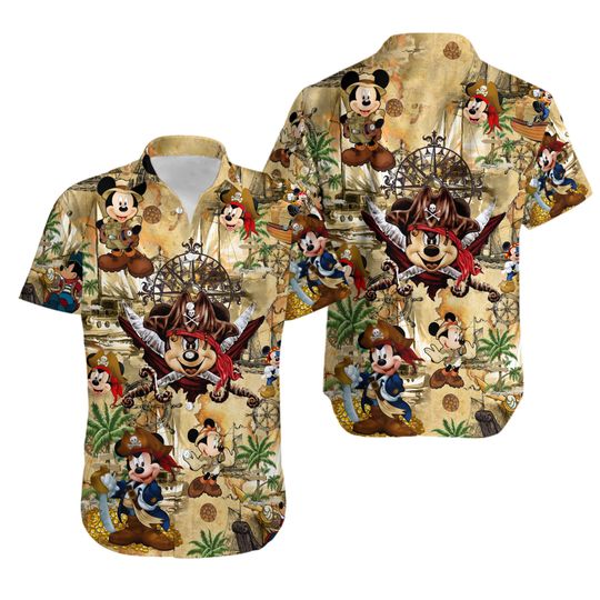 Discover Mouse Pirate Treasure Map Hawaiian Beach Shirt