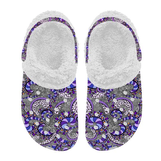Discover Purple Pulse  Women's Clogs with Fleece Lining