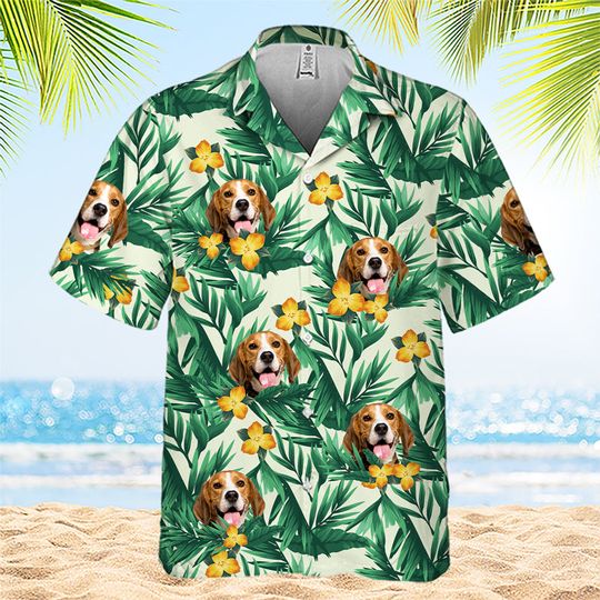 Discover Tropical Flowers And Leaves Pattern - Dog & Cat Personalized Custom Unisex Hawaiian Shirt