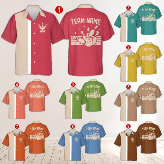 Discover Personalized Bowling Hawaiian Shirt, Custom Name Bowling Team