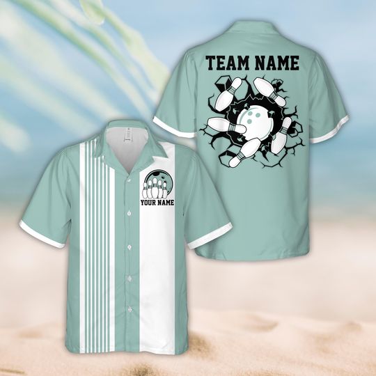Discover Personalized Name Bowling Hawaiian Shirt, Custom Retro Bowling
