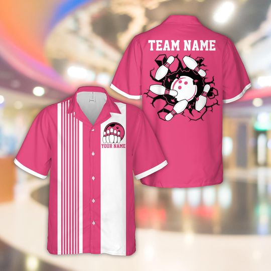Discover Personalized Name Bowling Hawaiian Shirt, Custom Color Bowling Team
