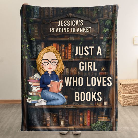 Discover Just A Girl Who Loves Books - Personalized Blanket