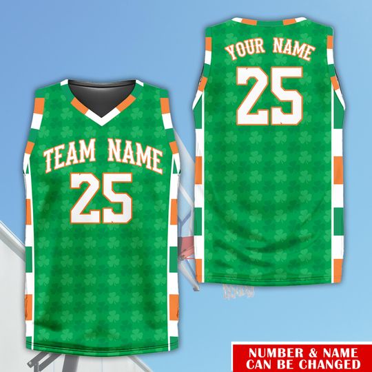 Discover Personalized Name St Patrick's Day Basketball Jersey