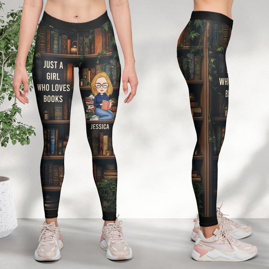 Discover Just A Girl Who Loves Books - Personalized Leggings - Gift For Mom