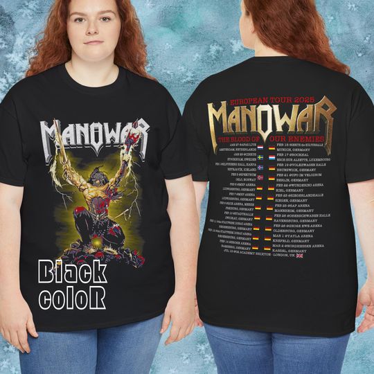 Discover Manowar Tour 2025 T-Shirt - Heavy Metal Band Shirt - Band Concert Tee, Manowar Tour 2025 with tour date