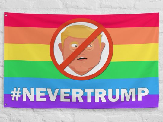 Discover LGBTQ+ Pride Anti-Trump Flag with #NeverTrump