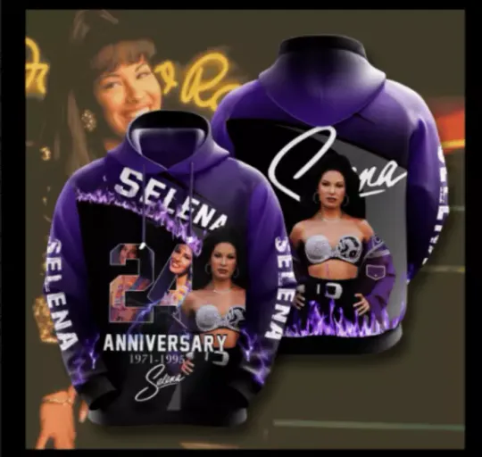 Discover Selena Quintanilla Anniversary Signature  All Over Printed Hoodie