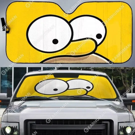 Discover Homer Simpson Car Sunshade Simpson Family Car Auto Sunshade Simpson Cartoon