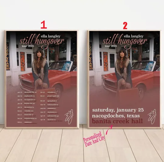 Discover Custom Ella Langley Still Hungover Tour 2025 Poster