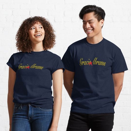 Discover Gracie Abrams Red Star Cursive Lettering Logo Classic T-Shirt