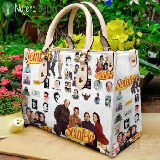Discover Personalized Leather Handbag Women, Stylish seinfeld lover leather hand bag gift