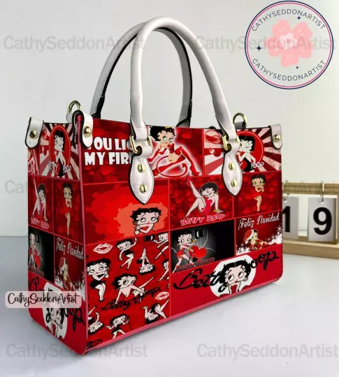 Discover Betty Boop Personalized Leather Handbag, Woman's Custom Bag
