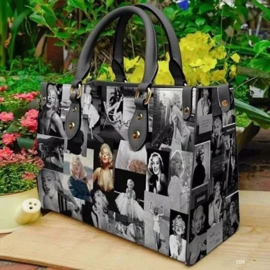Discover Marilyn Monroe Leather Handbag, Vintage Celebrity Shoulder Bag