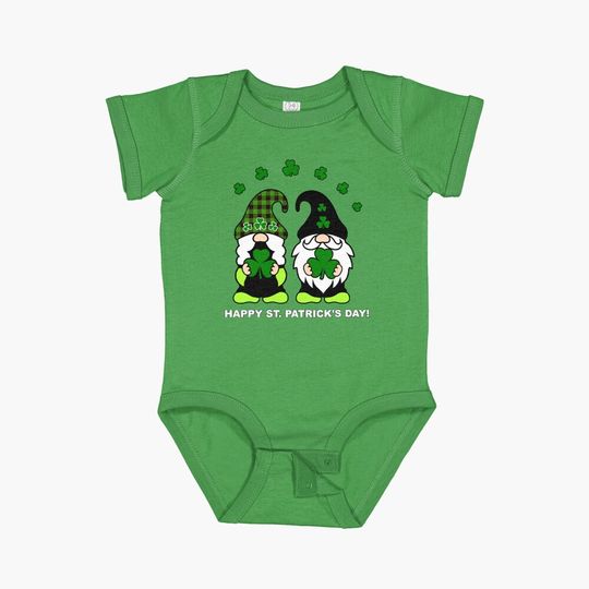 Discover Happy St. Patrick's Day Gnomes  Baby One-Piece