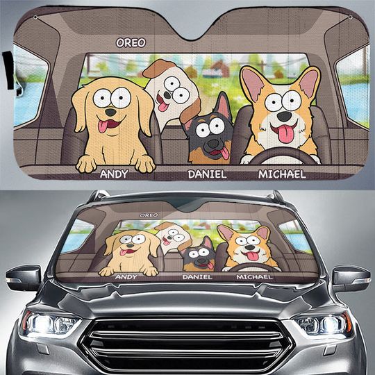 Discover Dog's Trip - Dog Personalized Custom Auto Windshield Sunshade