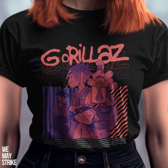 Discover Gorillaz Fans Gift - Music Textured Shirt Damon Albarn Band