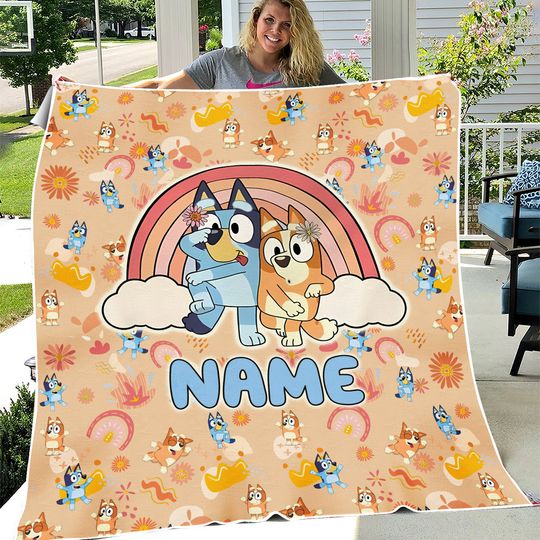 Discover Personalized BlueyDad Fleece Blanket