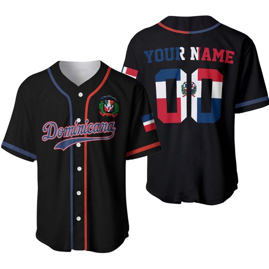 Discover Personalized Dominican Republic Baseball Jersey, Custom Name Number