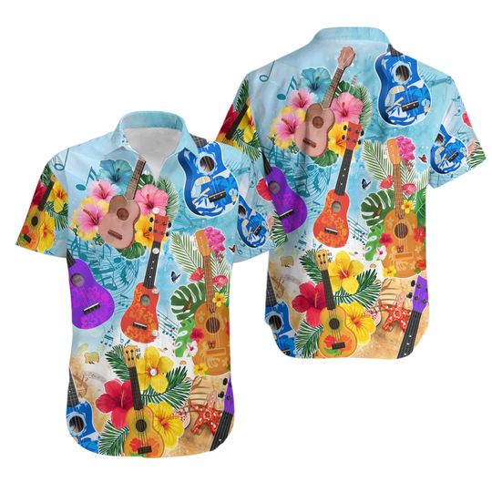 Discover Guitar Tropical Hawaiian Ukulele Tropical Hawaiian Shirt