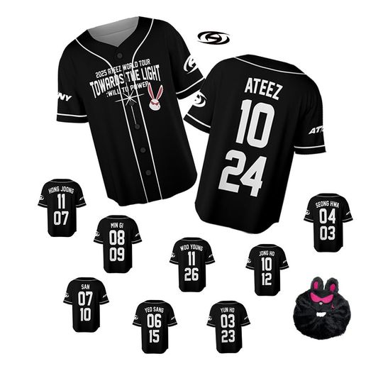 Discover Ateez World Tour 2025 Baseball Jersey, Ateez Towards The Light: Will To Power