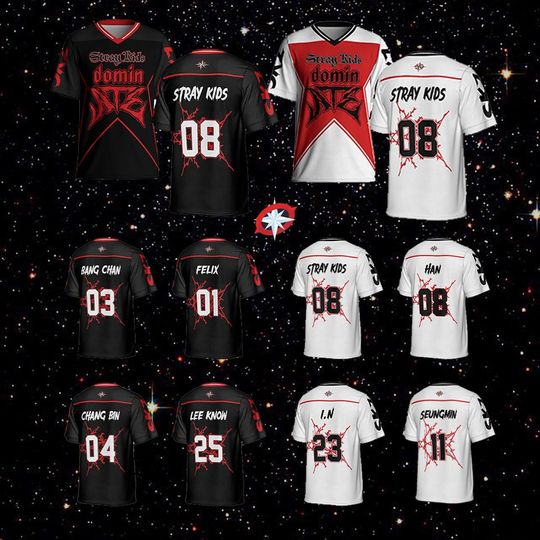 Discover Stray Kids DominATE World Tour Football Jersey, Stray Kids World Tour 2025