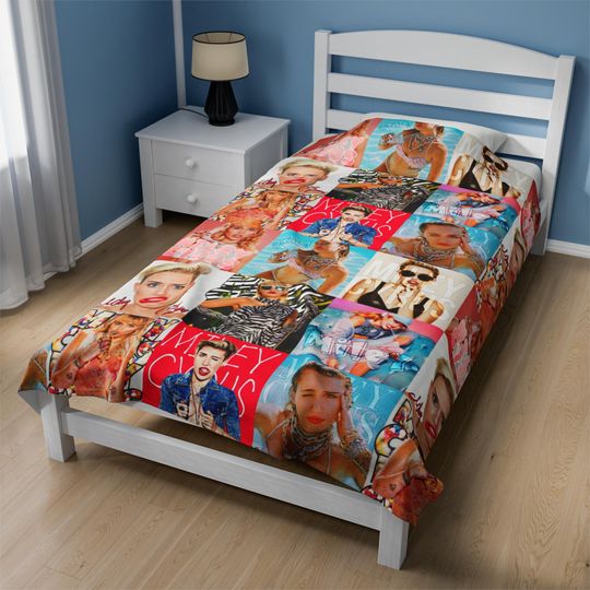 Discover Miley Cyrus Inspired Velveteen Plush Blanket / Miley Cyrus Plus Blanket / Miley Cyrus Blanket