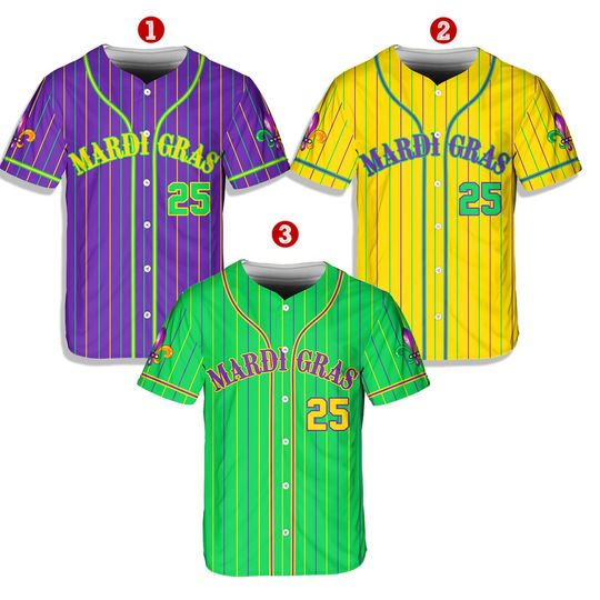 Discover Personalized Mardi Gras Baseball Jersey