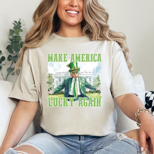 Discover Lucky Again St. Patrick's Day T-Shirt, Trump Irish Day Shirt