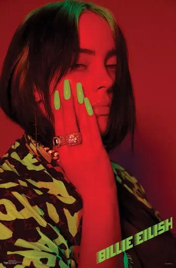 Discover Billie Eilish - Red - Officially Licensed Mini Poster