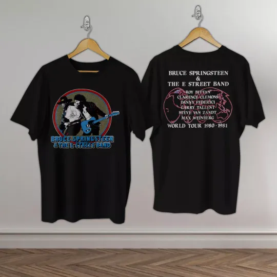 Discover BRUCE SPRINGSTEEN and The E-Street Band Vintage 1981 Double Sided T-Shirt