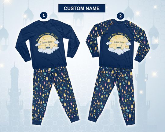 Discover Eid Mubarak Pajamas, How Many Sleeps Till Eid Long Sleeve Two Piece