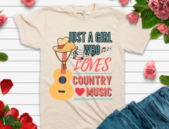 Discover Just A Girl Who Loves Country Music Shirt, Country Music Tee, Country Music Lover