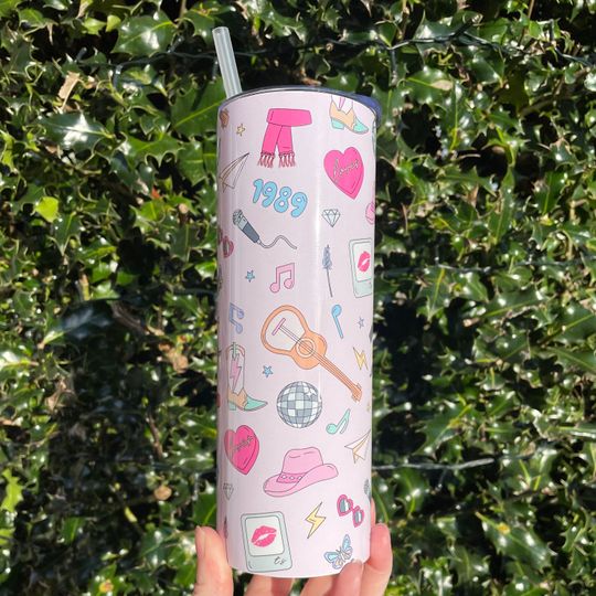 Discover Swiftie inspired tumbler | pink Taylor icons stainless steel tumbler