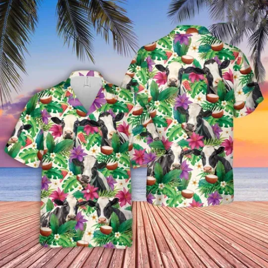 Discover Unique Holstein Summer Floral 3D Hawaiian Shirt