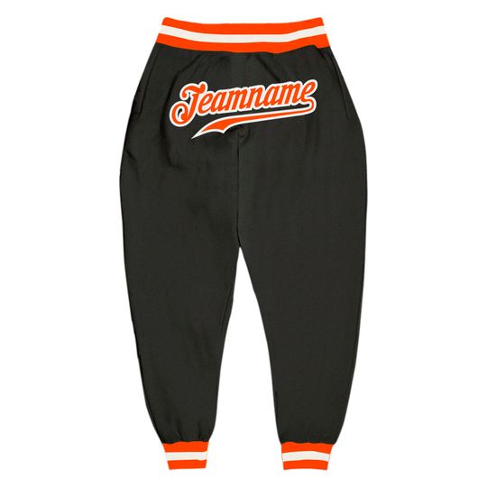 Discover Custom Black Orange-White Sports Pants, Sports Fan Gift