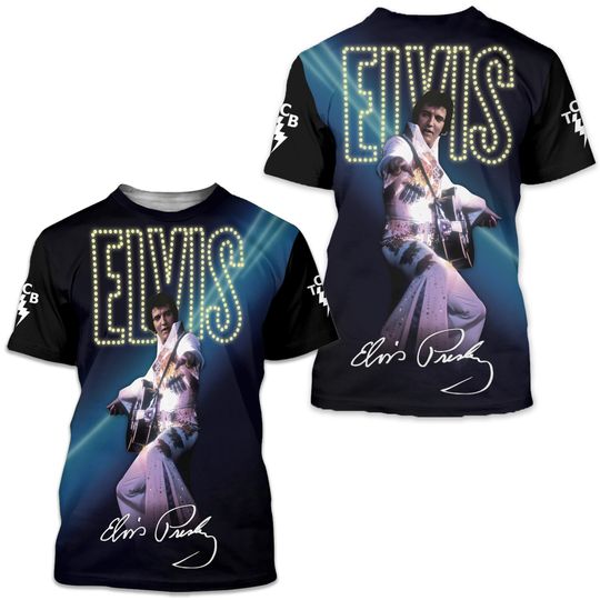Discover Elvis Presley King of Rock and Rol, Elvis Presley 3D T-Shirt