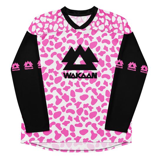 Discover Custom Number Wakaan Pink Cow Print Custom Hockey Jersey