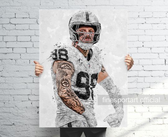Discover Maxx Crosby Poster (V2), Canvas, Football print, Sports wall art, Man Cave, Gift, Kids Room Decor