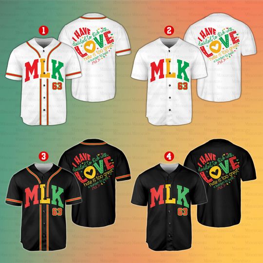 Discover MLK Baseball Jersey, Black History Baseball Jersey, Martin Luther Jr King 1963 Jersey