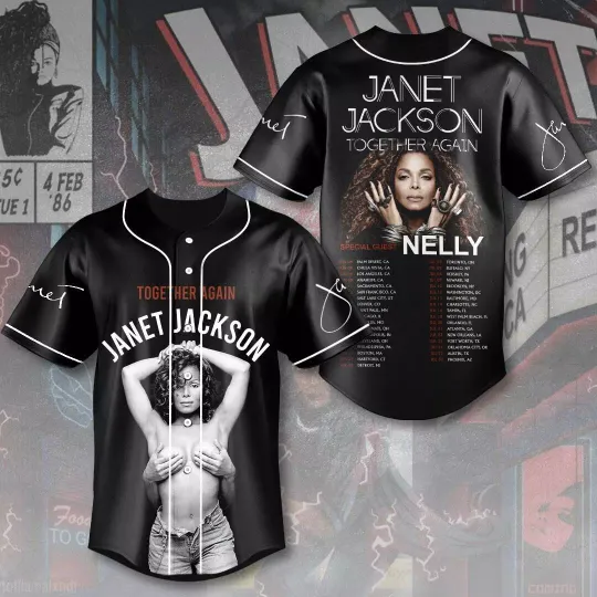 Discover Janet Jackson Together Again Tour 2024 Baseball Jersey Shirt